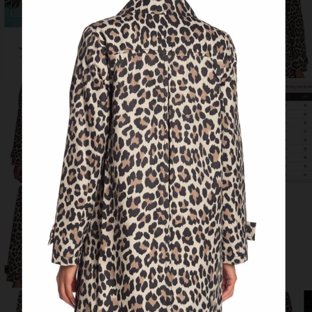 Kate Spade New York Women’s L Leopard Trench Coat - Picture 2 of 4